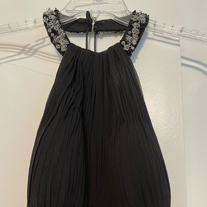 AIDAN MATTOX BLACK SILK HALTER GOWN DRESS SIZE 2
